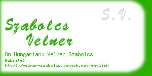 szabolcs velner business card
